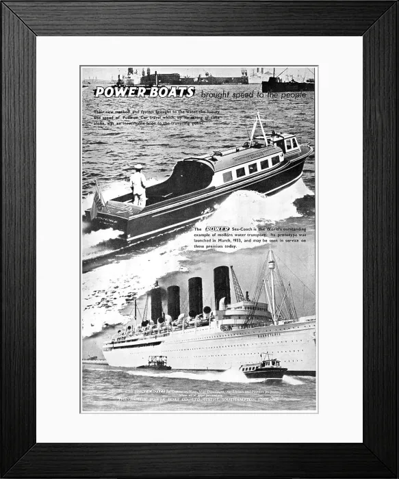Framed Print : British Power Boat Company Sea-Coach 1938 Framed Print : British Power Boat Company Sea-Coach 1938