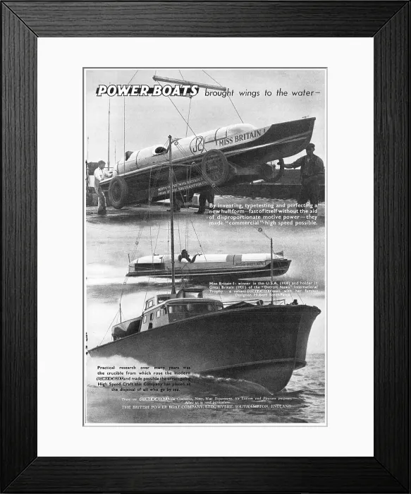 Framed Print : British Power Boat Company Miss Britain Framed Print : British Power Boat Company Miss Britain