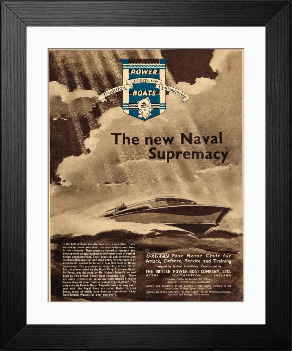 Framed Print : British Power Boat Company. Fast Motor Craft 1939 Framed Print : British Power Boat Company. Fast Motor Craft 1939