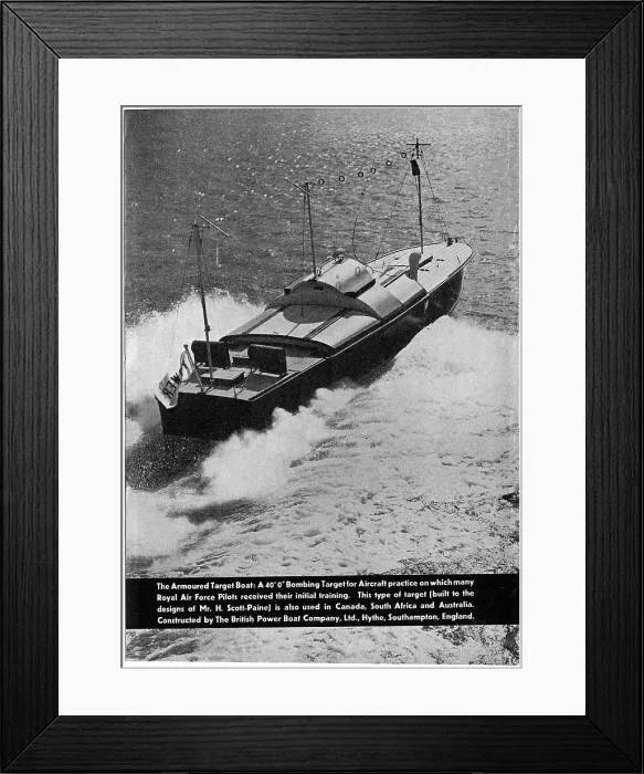 Framed Print : British Power Boat Company: Target Launches Framed Print : British Power Boat Company: Target Launches