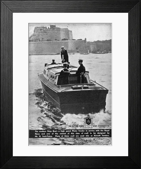 Framed Print : British Power Boat Company General Service Motor Tender Framed Print : British Power Boat Company General Service Motor Tender