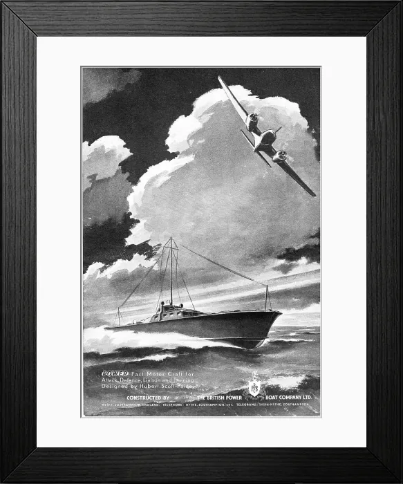Framed Print : British Power Boat Company Fast Motor Craft For Attack Framed Print : British Power Boat Company Fast Motor Craft For Attack