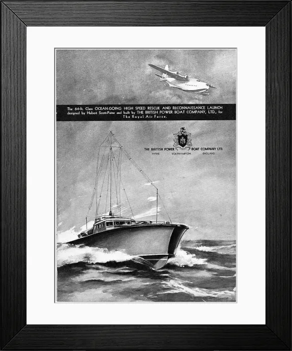 Framed Print : British Power Boat Company Ocean Going Framed Print : British Power Boat Company Ocean Going
