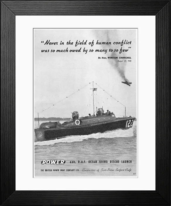 Framed Print : British Power Boat Company - Ocean Going Recsue Launch Framed Print : British Power Boat Company - Ocean Going Recsue Launch