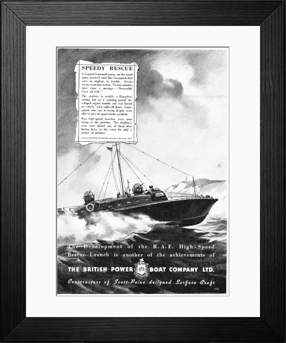 Framed Print : British Power Boat Company - Air-Sea Rescue Boats Framed Print : British Power Boat Company - Air-Sea Rescue Boats