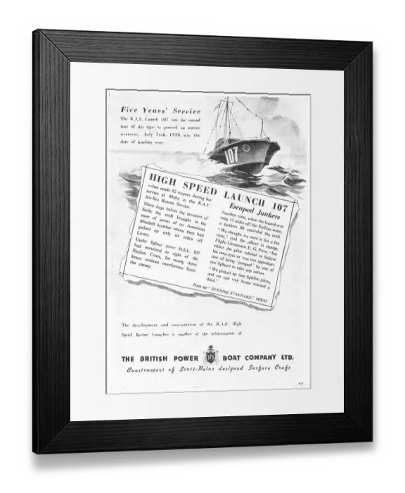 Framed Print : British Power Boat Company - PT Boat - MTB - ASR Framed Print : British Power Boat Company - PT Boat - MTB - ASR