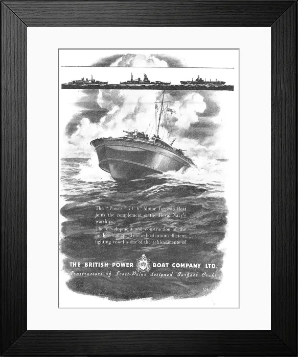 Framed Print : British Power Boat Company - PT Boat - MTB - ASR Framed Print : British Power Boat Company - PT Boat - MTB - ASR