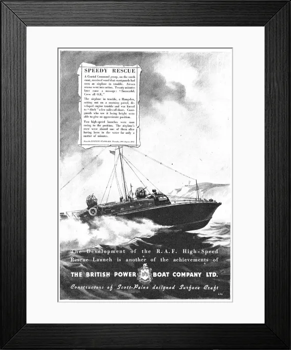 Framed Print : British Power Boat Company - PT Boat - MTB - ASR Framed Print : British Power Boat Company - PT Boat - MTB - ASR
