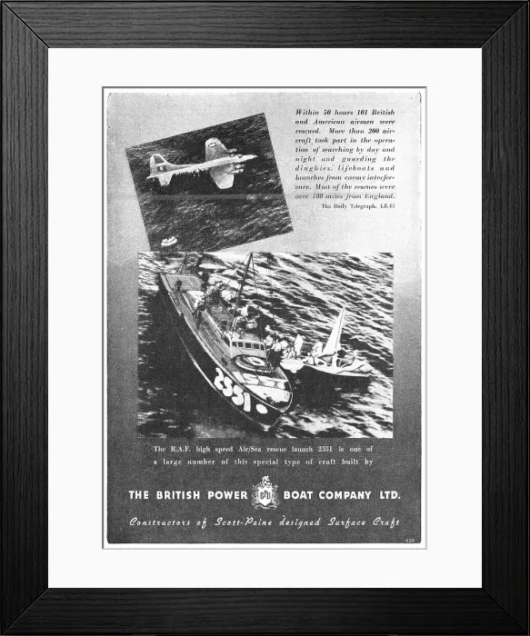 Framed Print : British Power Boat Company - PT Boat - MTB - ASR Framed Print : British Power Boat Company - PT Boat - MTB - ASR