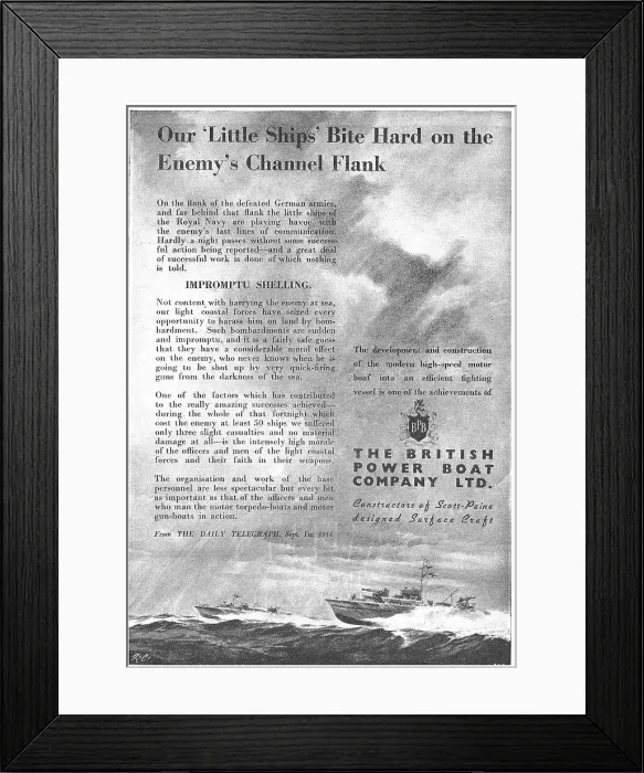 Framed Print : British Power Boat Company - PT Boat - MTB - ASR Framed Print : British Power Boat Company - PT Boat - MTB - ASR