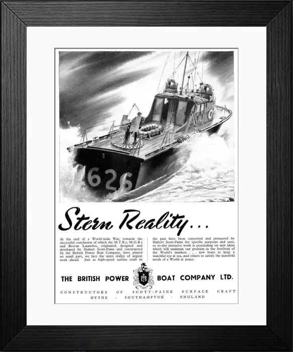 Framed Print : British Power Boat Company - PT Boat - MTB - ASR Framed Print : British Power Boat Company - PT Boat - MTB - ASR