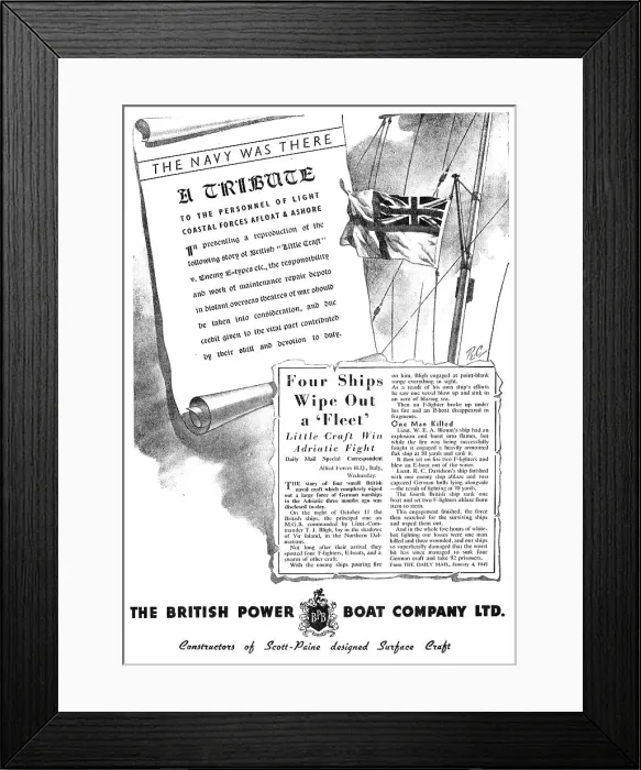 Framed Print : British Power Boat Company - PT Boat - MTB - ASR Framed Print : British Power Boat Company - PT Boat - MTB - ASR