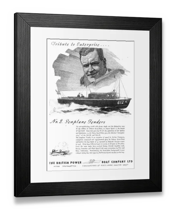 Framed Print : British Power Boat Company Seaplane Tenders Framed Print : British Power Boat Company Seaplane Tenders