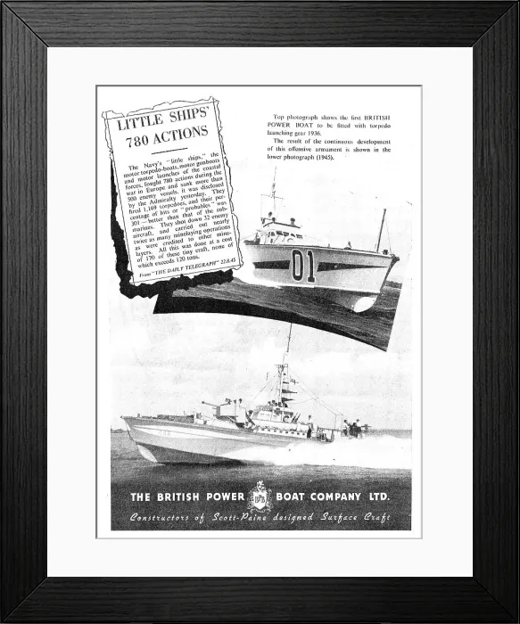 Framed Print : British Power Boat Company - Motor Gunboats Framed Print : British Power Boat Company - Motor Gunboats