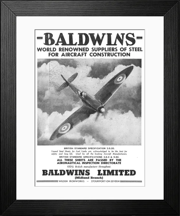 Framed Print : Baldwins Metals For Aircraft - Wilden Ironworks Framed Print : Baldwins Metals For Aircraft - Wilden Ironworks