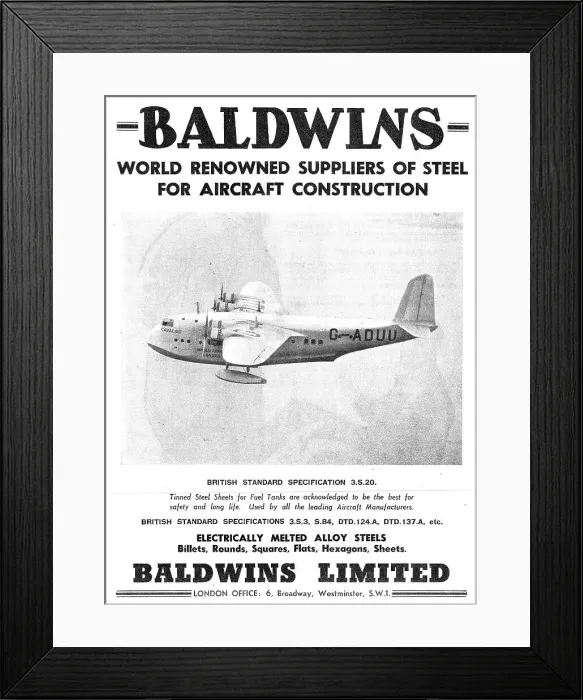 Framed Print : Baldwins Metals For Aircraft Framed Print : Baldwins Metals For Aircraft