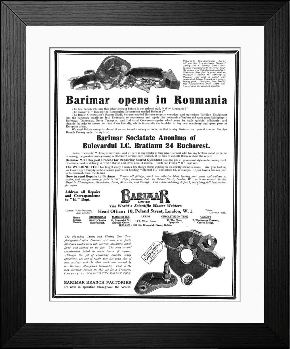 Framed Print : Barimar Scientific Welding Specialists Framed Print : Barimar Scientific Welding Specialists