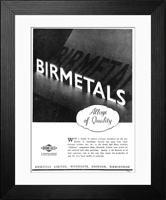 Framed Print : Birmetals For Extruded, Drawn & Coated Aluminium Framed Print : Birmetals For Extruded, Drawn & Coated Aluminium