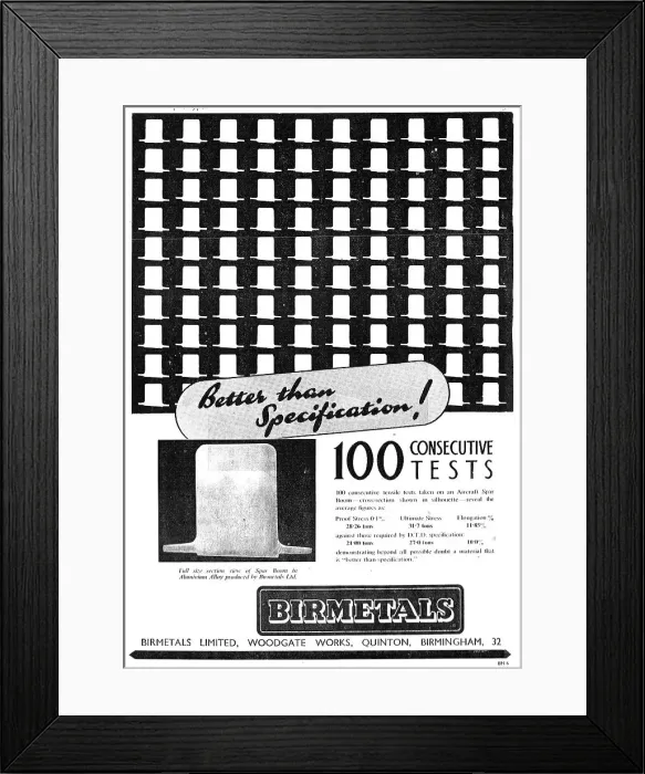 Framed Print : Birmetals - Birmetals Ltd. Date: 1941 Framed Print : Birmetals - Birmetals Ltd. Date: 1941