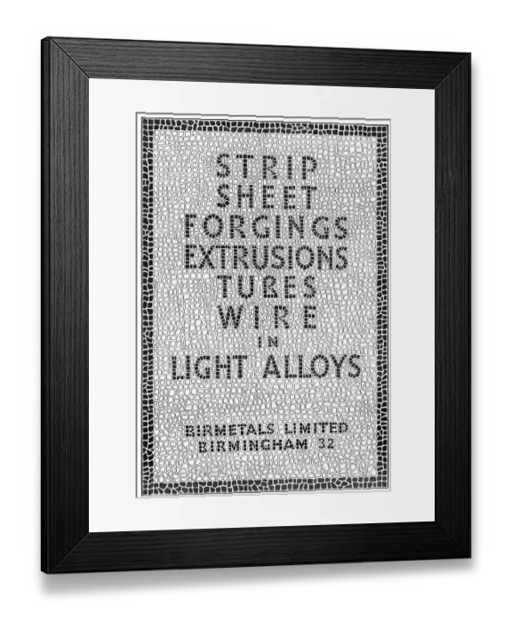Framed Print : Birmetals - Birmetals Ltd. Date: 1942 Framed Print : Birmetals - Birmetals Ltd. Date: 1942