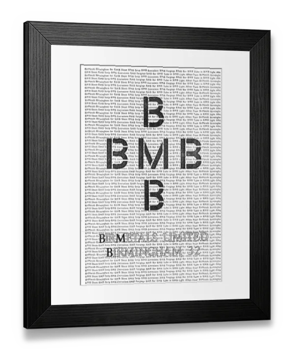 Framed Print : Birmetals - Birmetals Ltd. Date: 1942 Framed Print : Birmetals - Birmetals Ltd. Date: 1942