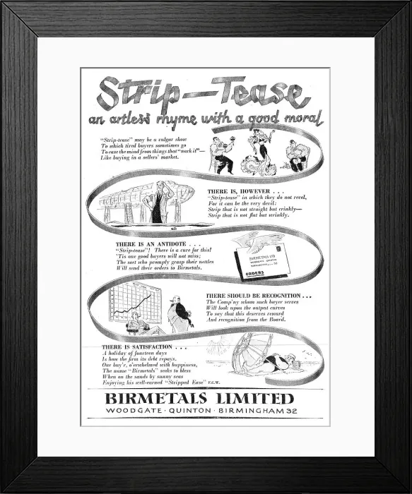 Framed Print : Birmetals - Birmetals Ltd. Date: 1943 Framed Print : Birmetals - Birmetals Ltd. Date: 1943