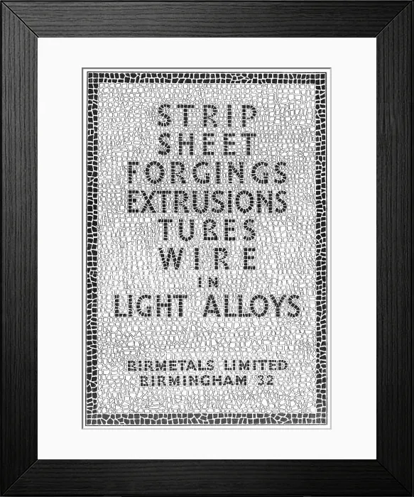 Framed Print : Birmetals - Birmetals Ltd. Date: 1943 Framed Print : Birmetals - Birmetals Ltd. Date: 1943