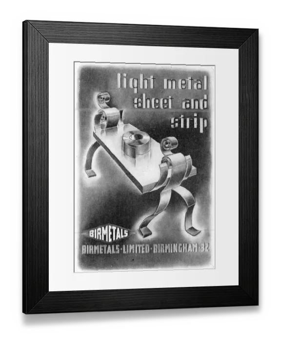Framed Print : Birmetals - Birmetals Ltd. Date: 1943 Framed Print : Birmetals - Birmetals Ltd. Date: 1943