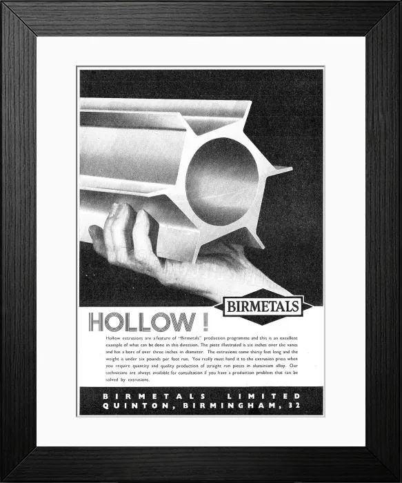 Framed Print : Birmetals - Birmetals Ltd. Date: 1947 Framed Print : Birmetals - Birmetals Ltd. Date: 1947
