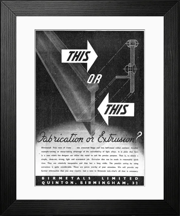 Framed Print : Birmetals - Birmetals Ltd. Date: 1946 Framed Print : Birmetals - Birmetals Ltd. Date: 1946