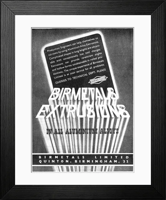 Framed Print : Birmetals - Birmetals Ltd. Date: 1947 Framed Print : Birmetals - Birmetals Ltd. Date: 1947