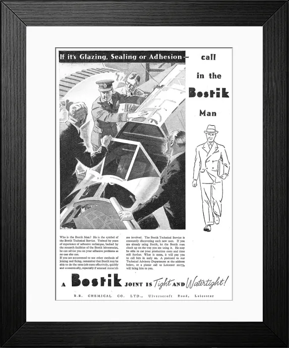 Framed Print : Bostik Sealants & Adhesives For Aircraft Framed Print : Bostik Sealants & Adhesives For Aircraft