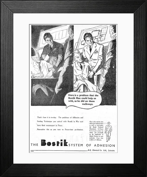 Framed Print : Bostik Aviation Sealants & Adhesives 1945 Framed Print : Bostik Aviation Sealants & Adhesives 1945