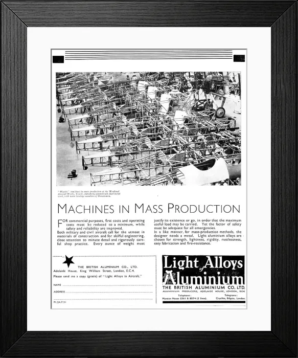 Framed Print : British Aluminium Aircraft Alloys 1931 Framed Print : British Aluminium Aircraft Alloys 1931