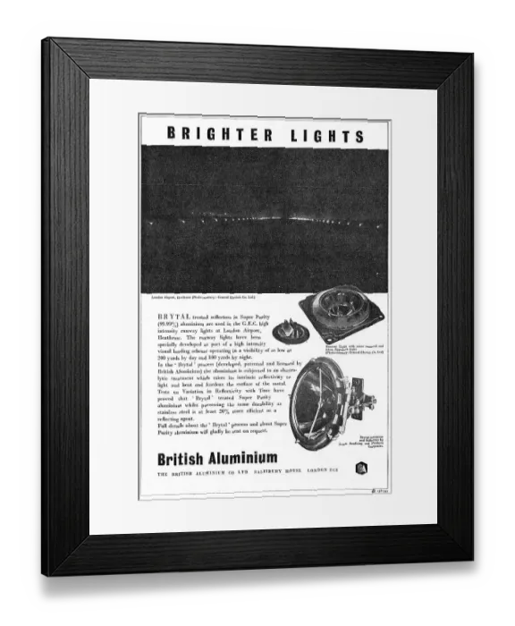 Framed Print : British Aluminium. Runway Lighting Brytal Reflectors Framed Print : British Aluminium. Runway Lighting Brytal Reflectors