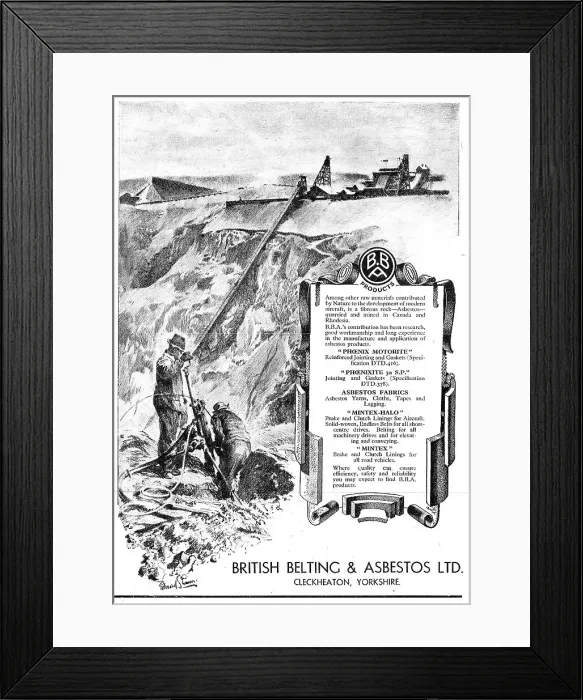 Framed Print : British Belting & Asbestos. Asbestos Framed Print : British Belting & Asbestos. Asbestos