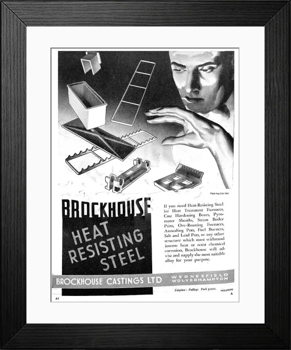 Framed Print : Brockhouse Heat Resisting Steel For Aircraft Framed Print : Brockhouse Heat Resisting Steel For Aircraft