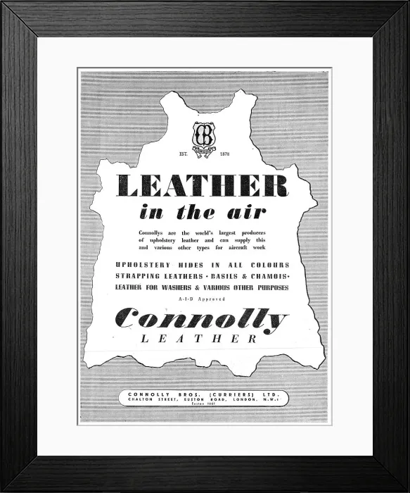 Framed Print : Connolly Leather 1942 Advert