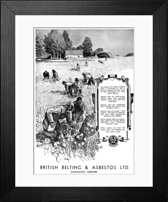 Framed Print : British Belting & Asbestos. Asbestos Products Framed Print : British Belting & Asbestos. Asbestos Products