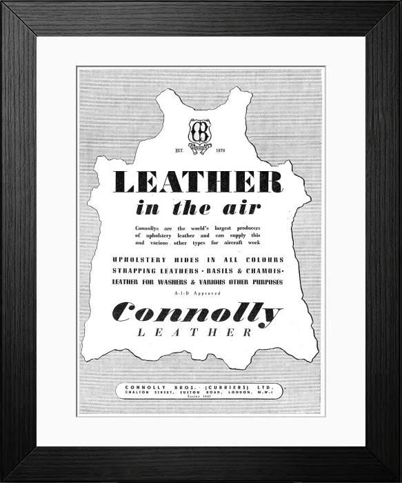 Framed Print : Connolly Bros Leather Products For Aircraft 1943 Framed Print : Connolly Bros Leather Products For Aircraft 1943