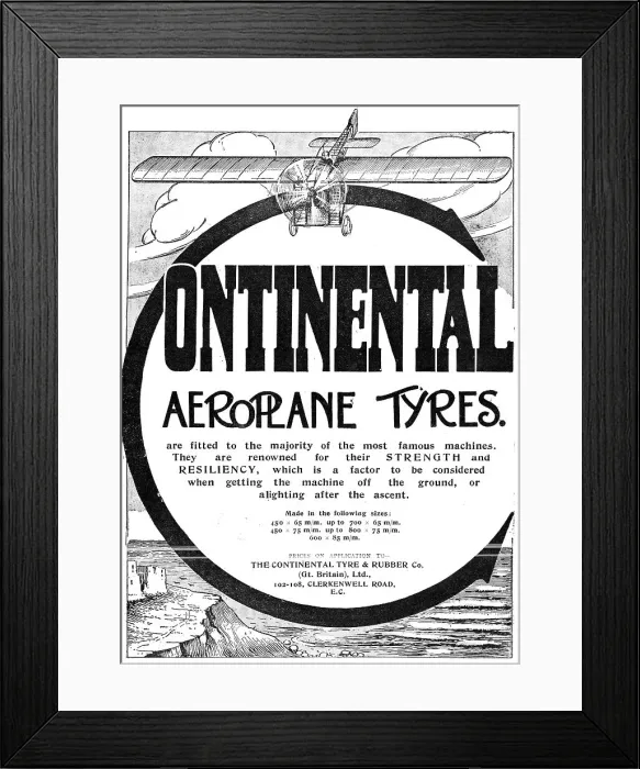 Framed Print : Continental Aeroplane Tyres Framed Print : Continental Aeroplane Tyres