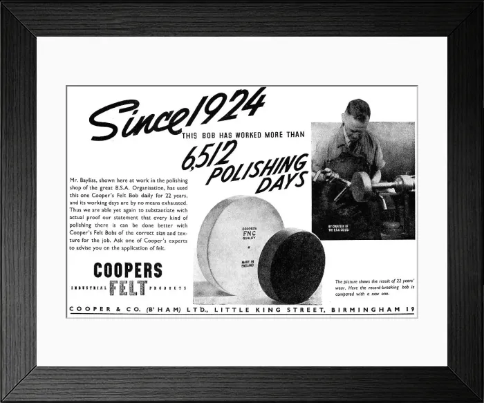 Framed Print : Cooper & Co. Coopers Felt Framed Print : Cooper & Co. Coopers Felt