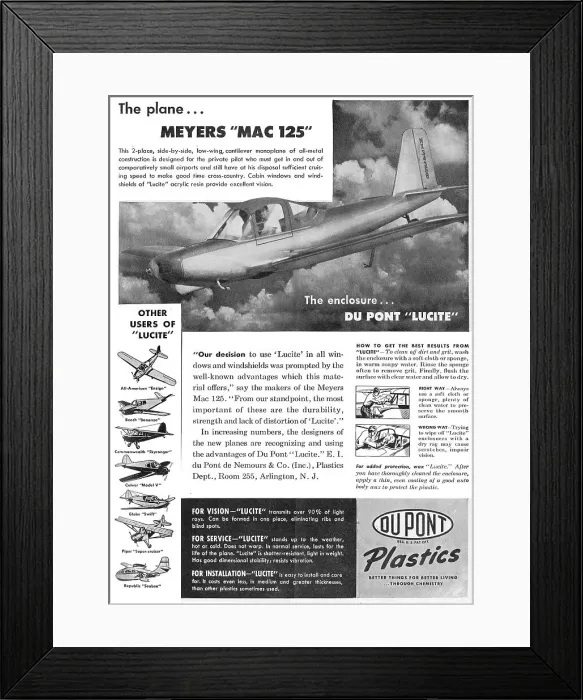 Framed Print : Du Pont Lucite Acrylic Resin Framed Print : Du Pont Lucite Acrylic Resin
