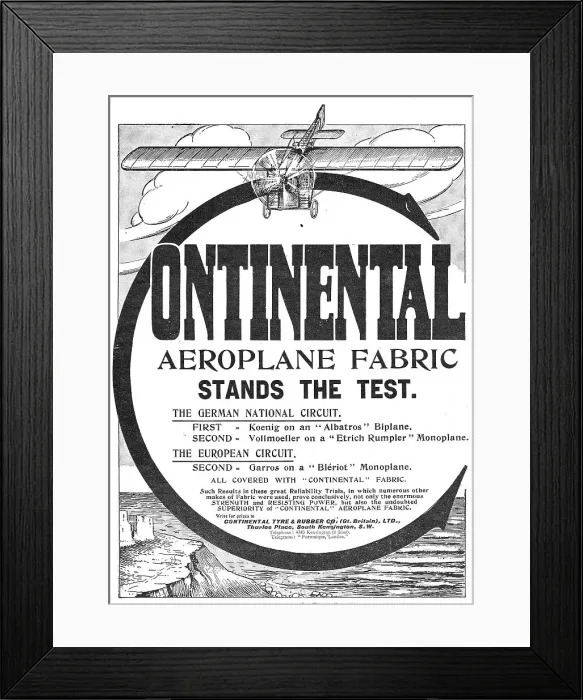 Framed Print : Continental Aeroplane Fabric Framed Print : Continental Aeroplane Fabric