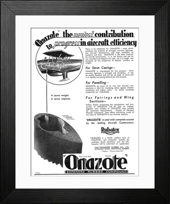 Framed Print : Expanded Rubber Co - Onazote Expanded Rubber Compund Framed Print : Expanded Rubber Co - Onazote Expanded Rubber Compund