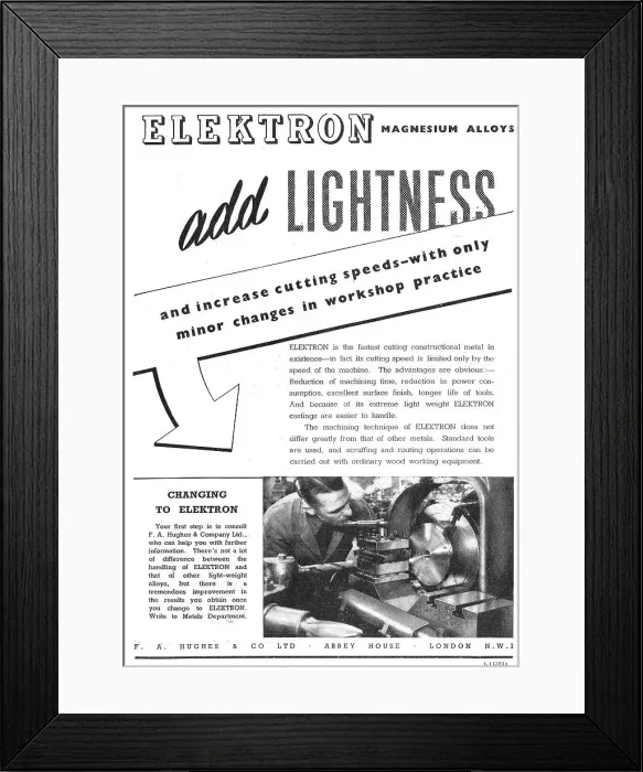 Framed Print : F.A.Hughes Elektron - Magnesium-Zirconium - Alloys Framed Print : F.A.Hughes Elektron - Magnesium-Zirconium - Alloys