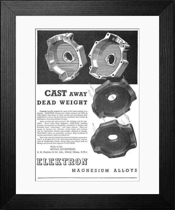 Framed Print : F.A.Hughes Elektron Magnesium Alloy Castings Framed Print : F.A.Hughes Elektron Magnesium Alloy Castings