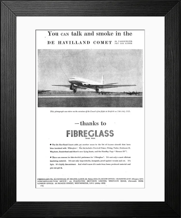 Framed Print : Fibreglass Aviation Components 1949 Framed Print : Fibreglass Aviation Components 1949