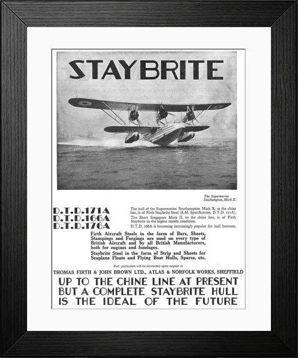 Framed Print : Firth Brown Staybrite Aircraft Steels Framed Print : Firth Brown Staybrite Aircraft Steels