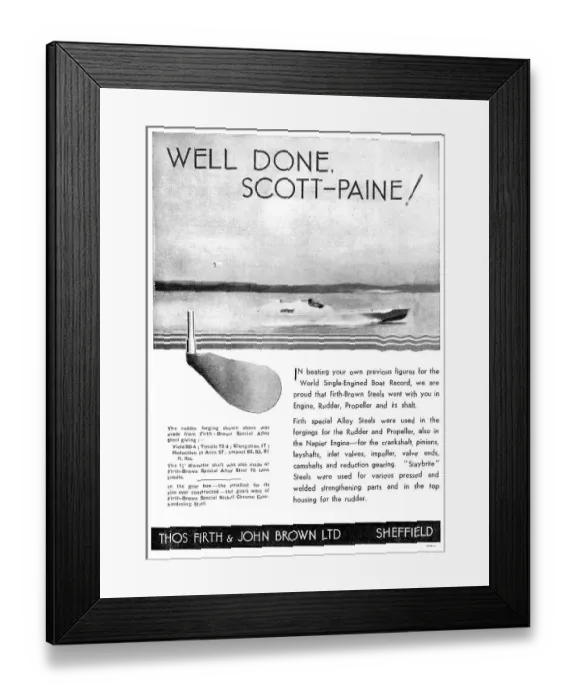 Framed Print : Thos Firth & John Brown. Firth-Brown Aircraft Steels Framed Print : Thos Firth & John Brown. Firth-Brown Aircraft Steels